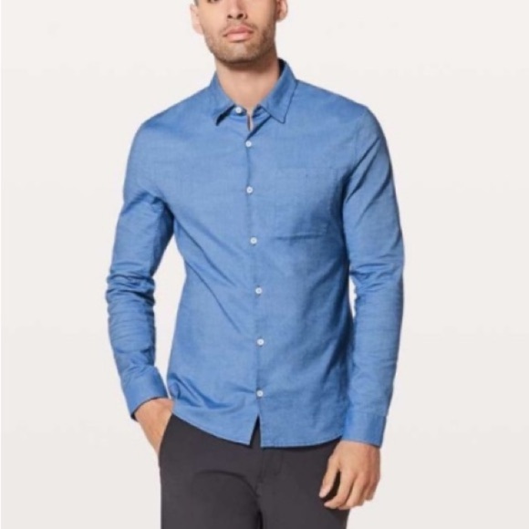 Lululemon Athletica commission pocket Long Sleeve Button Down Shirt 3608 - Picture 1 of 9